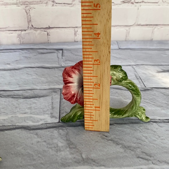 Vintage FF ceramic porcelain napkins rings set of 4 - Picture 10 of 11